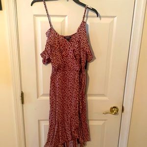 Express polka dot high low dress